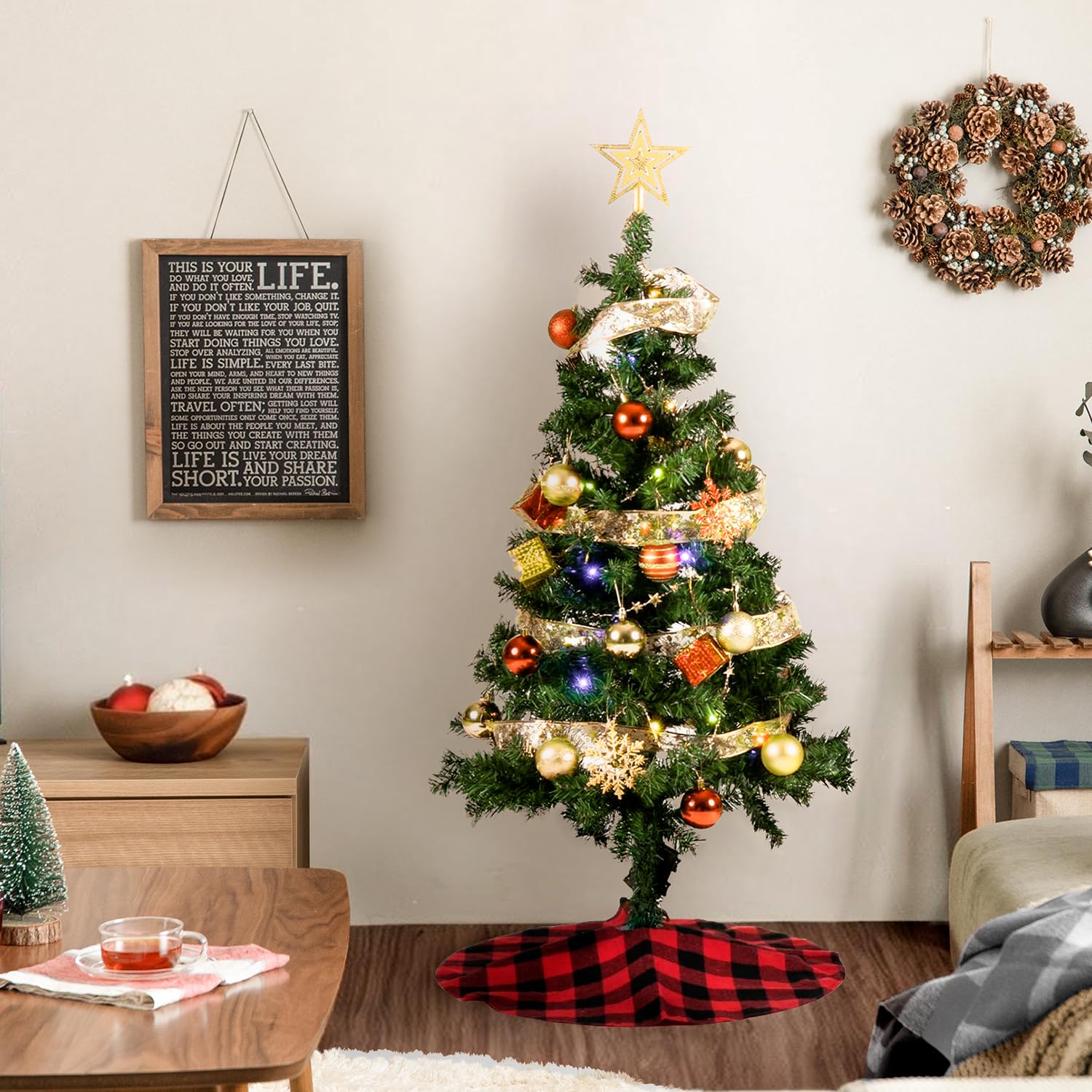 Amazon.co.jp: モダンデコ クリスマスツリー 120cm オーナメントセット